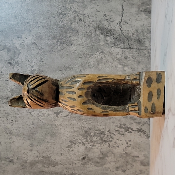 Vintage Wooden Hand Carved Folk Art Cat statue - Picture 3 of 8